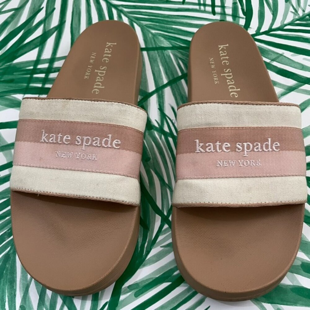 Kate Spade New York Buttercup Blush Pink Pool Slides Women's Size 11 - Picture 4 of 6